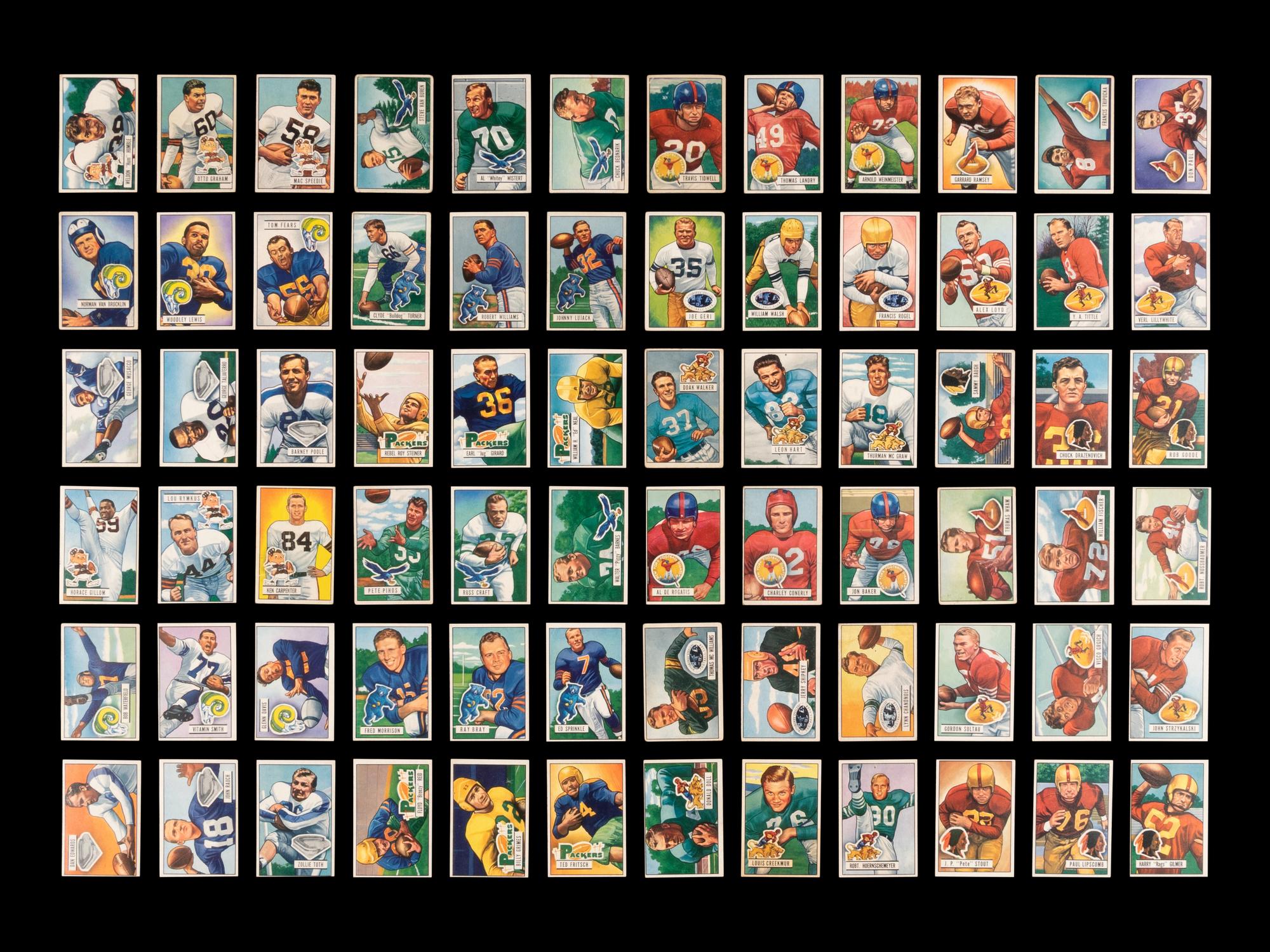 A Complete Set of 1951 Bowman Football Cards (144/144)