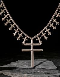 Sterling Silver Double Cross Necklace