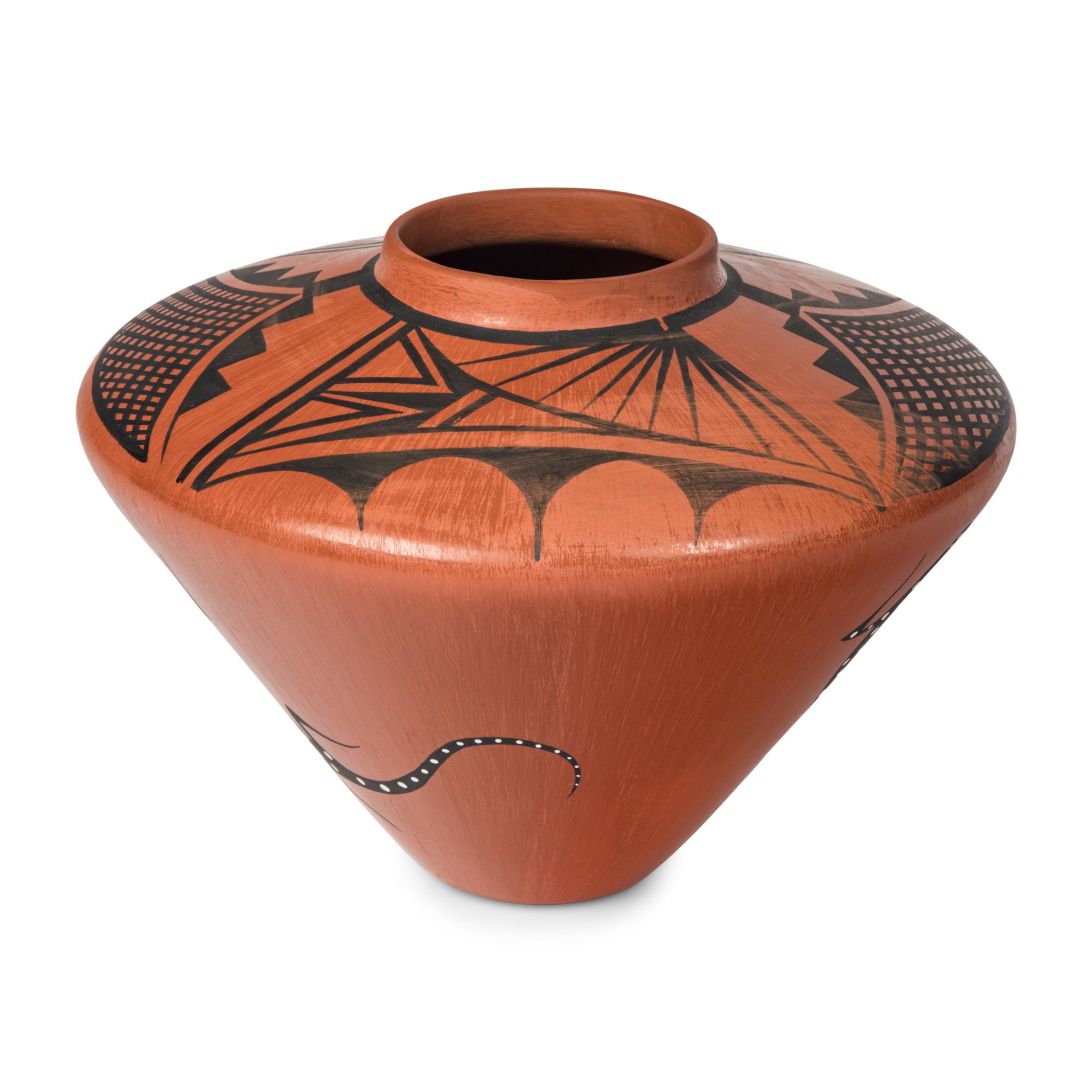 Hopi Redware Pottery Jar, with Lizards