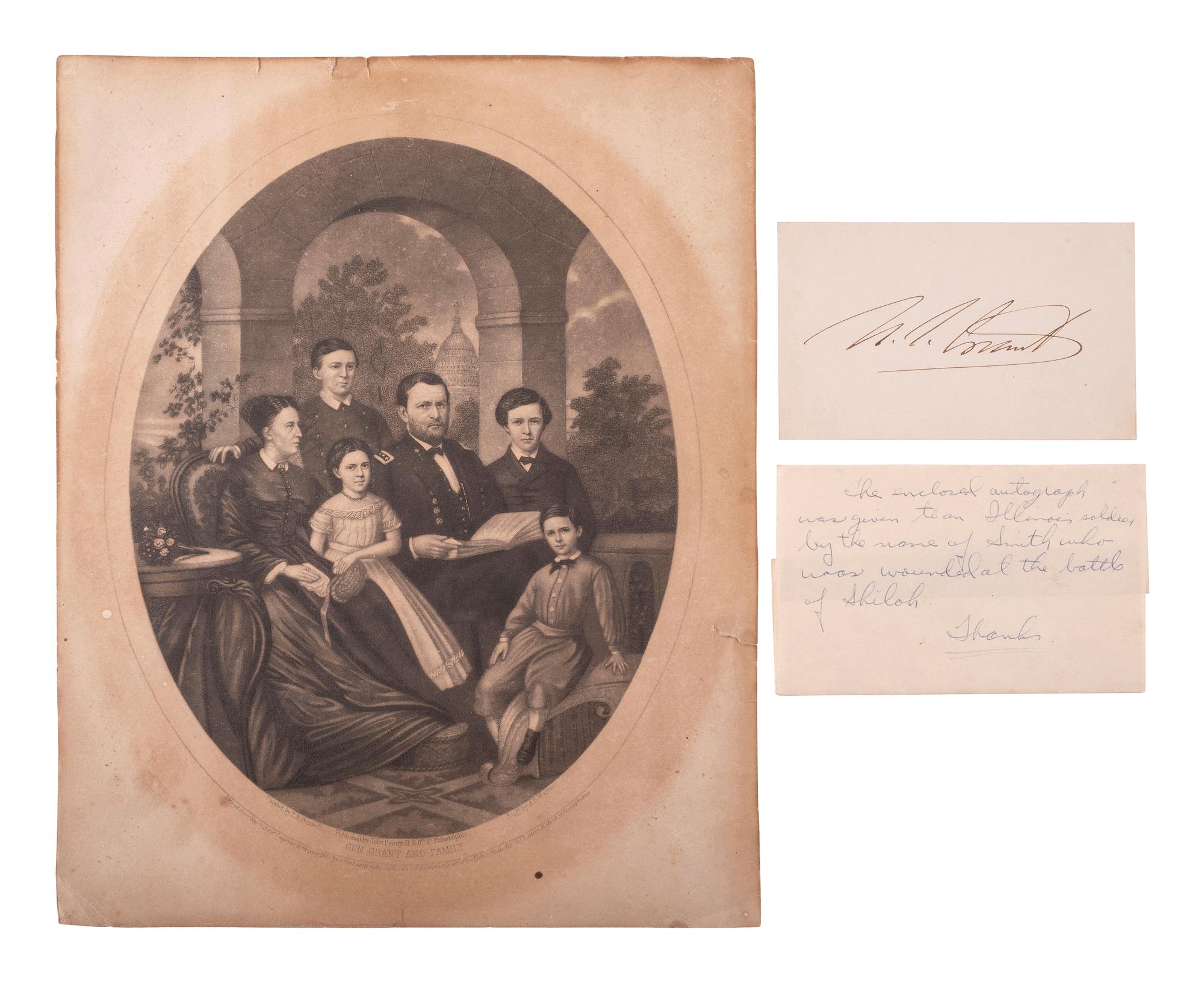 GRANT, Ulysses S. (1822-1885). Clipped signature ("U.S. Grant"). [ With :] Engraving