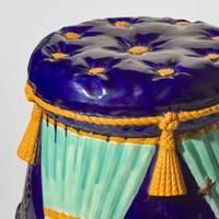 A Wedgwood Majolica Fan Pattern Garden Seat UK, 1880s