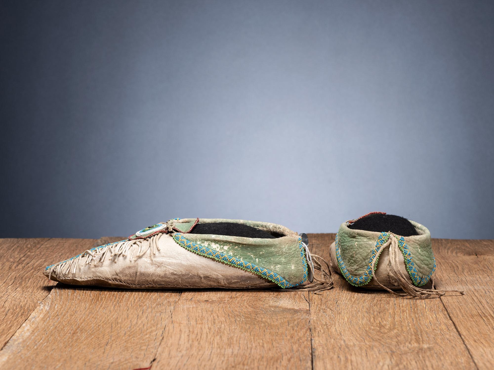 Kiowa Beaded Hide Moccasins