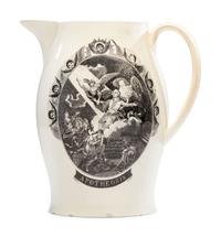A Liverpool Transfer-Printed Creamware 'Apotheosis of George Washington' Pitcher