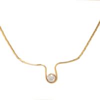 YELLOW GOLD AND DIAMOND NECKLACE