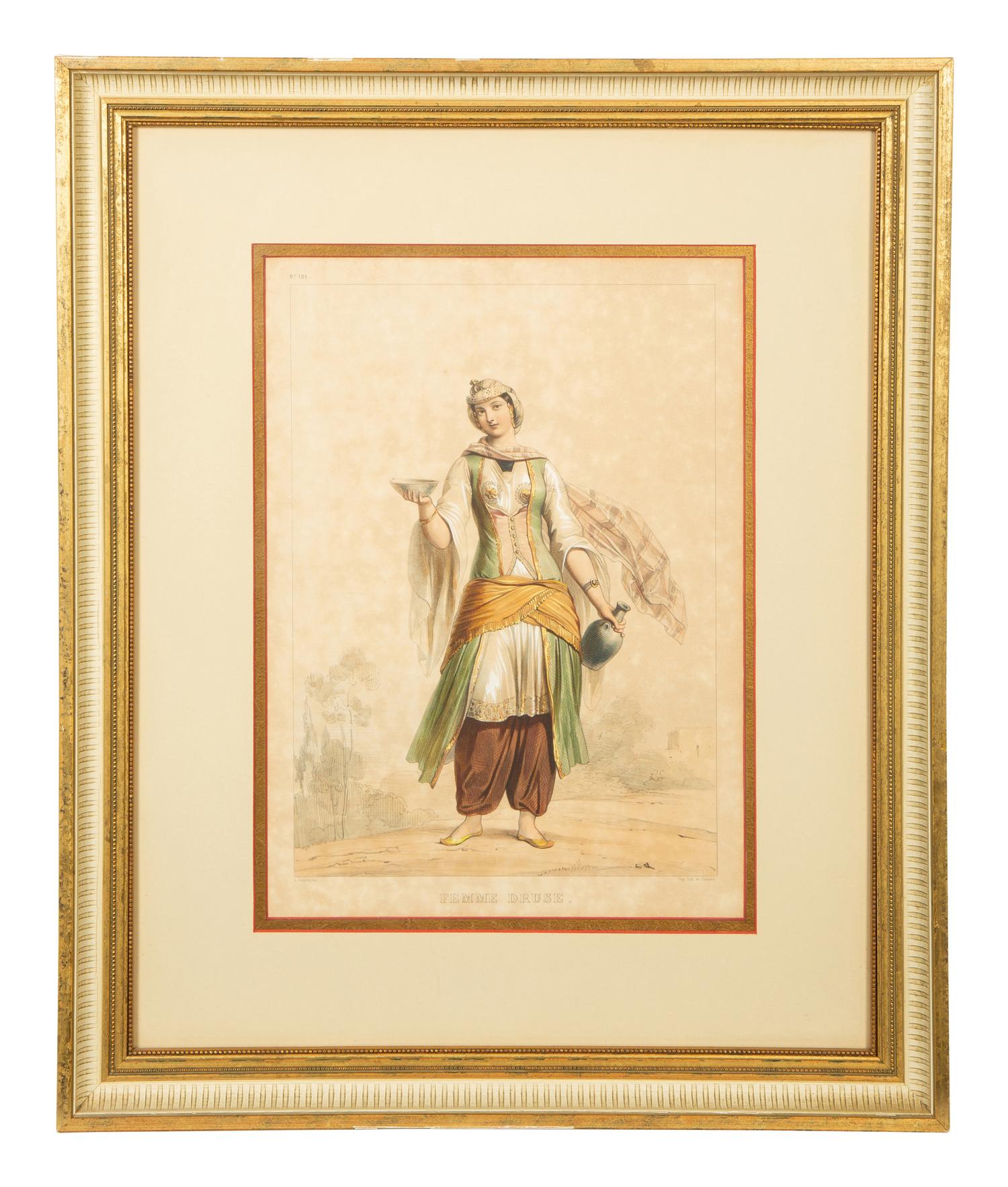 A Set of Six Framed Hand-Colored Costume Engravings