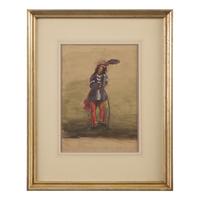 American School, 19th Century — A Pair of Seminole Drawings, 1854