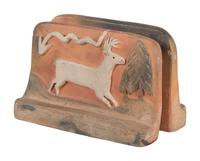Pueblo Pottery Bookends, with Stags and Lightening