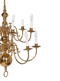 A Dutch Baroque Style Brass Chandelier