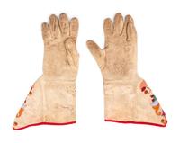 Santee Sioux Beaded Hide Gauntlets