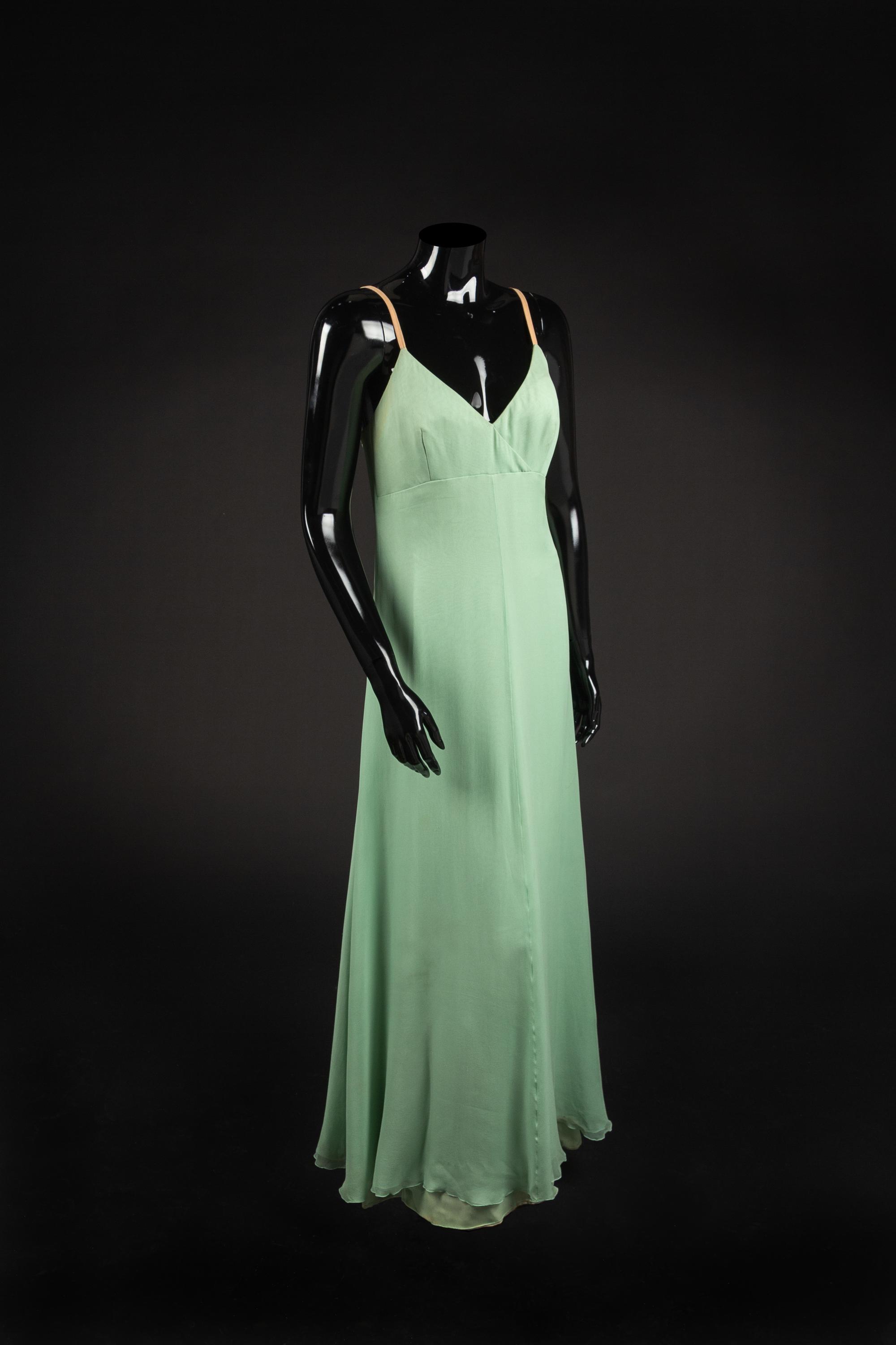 Dress, Cape and Shoes. Dress made by Western Costume Company in Los Angeles, 1980s — Worn by Olivia de Havilland