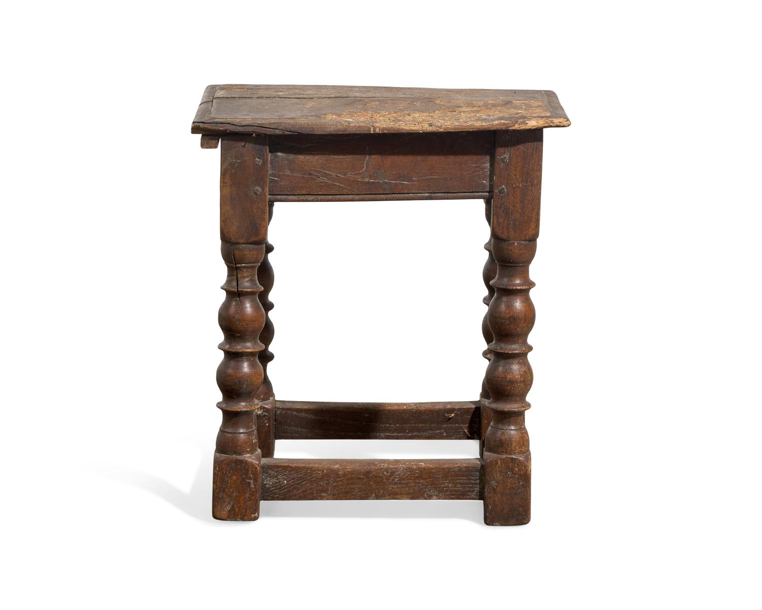 A William & Mary Oak Joint Stool