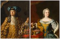 Follower of Martin van Meytens the Younger, (Swedish, 1695–1770), Portraits of Holy Roman Emperor and Empress Maria Theresa of Hungary