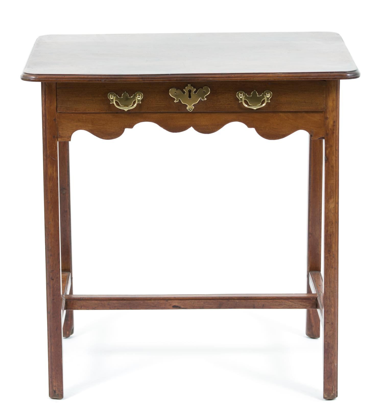 A George I Style Mahogany Side Table Height 31 x width 29 1/2 x depth 20 1/2 inches. — 19TH CENTURY