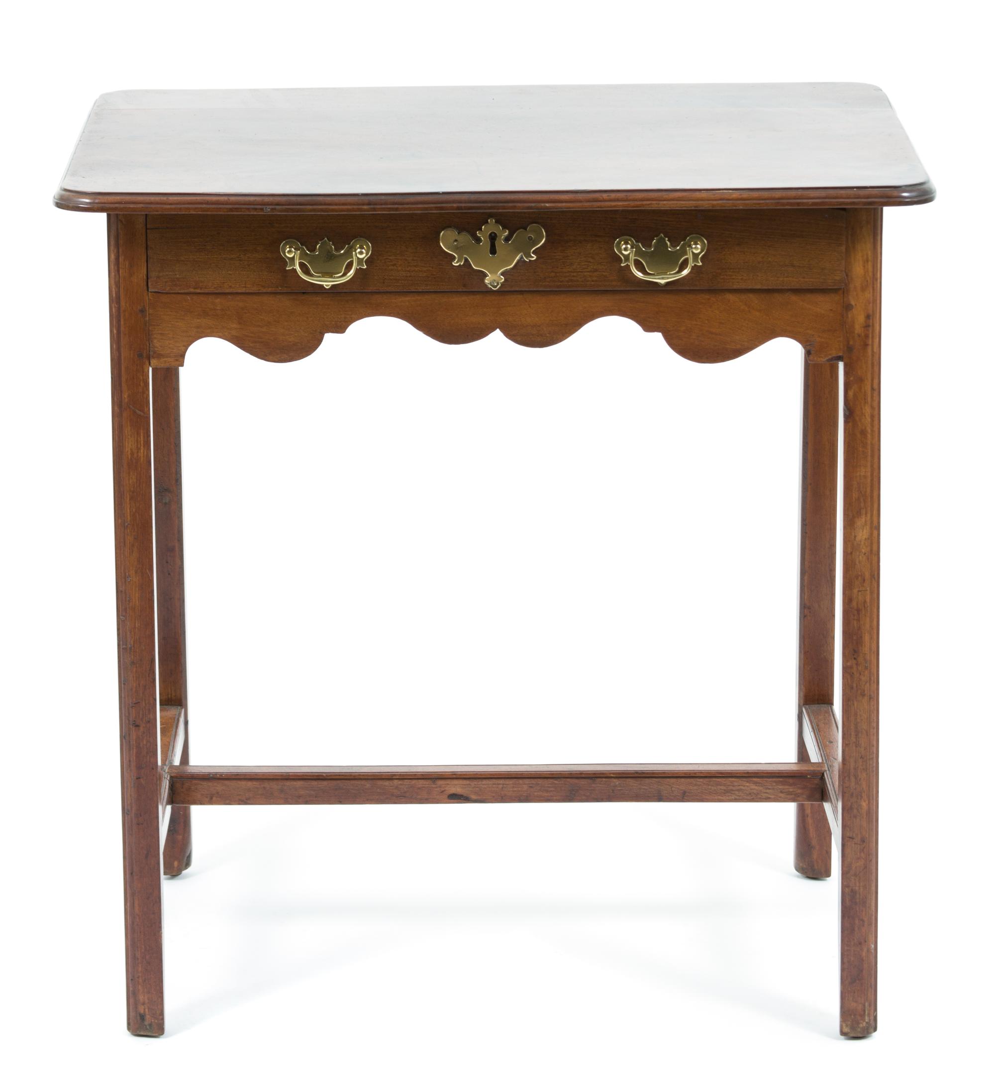 A George I Style Mahogany Side Table Height 31 x width 29 1/2 x depth 20 1/2 inches. — 19TH CENTURY