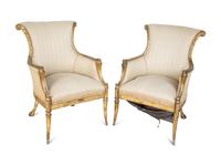 A Pair of Regency Style Giltwood Chairs — 19TH CENTURY