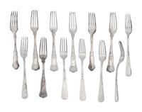 A Collection of American Silver Dinner Forks