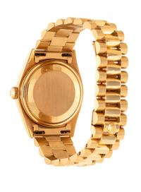 ROLEX, REF. 18038 18K YELLOW GOLD 'DAY-DATE' 'SINGLE QUICKSET' WATCH, WITH RARE TIGER'S EYE DIAL, BOX & BOOKLETS