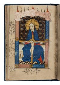 PINK CANOPIES GROUP (Bruges, active c. 1390-1400) with ENGLISH ILLUMINATOR Book of Hours, in Latin, illuminated manuscript on parchment [Southern Netherlands, Bruges ?, c. 1390–1400 and England c. 1400]