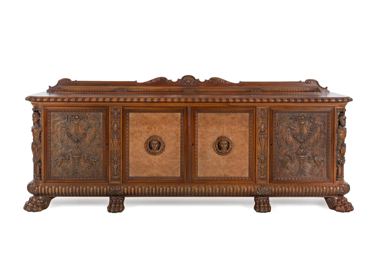 A Renaissance Style Walnut Sideboard