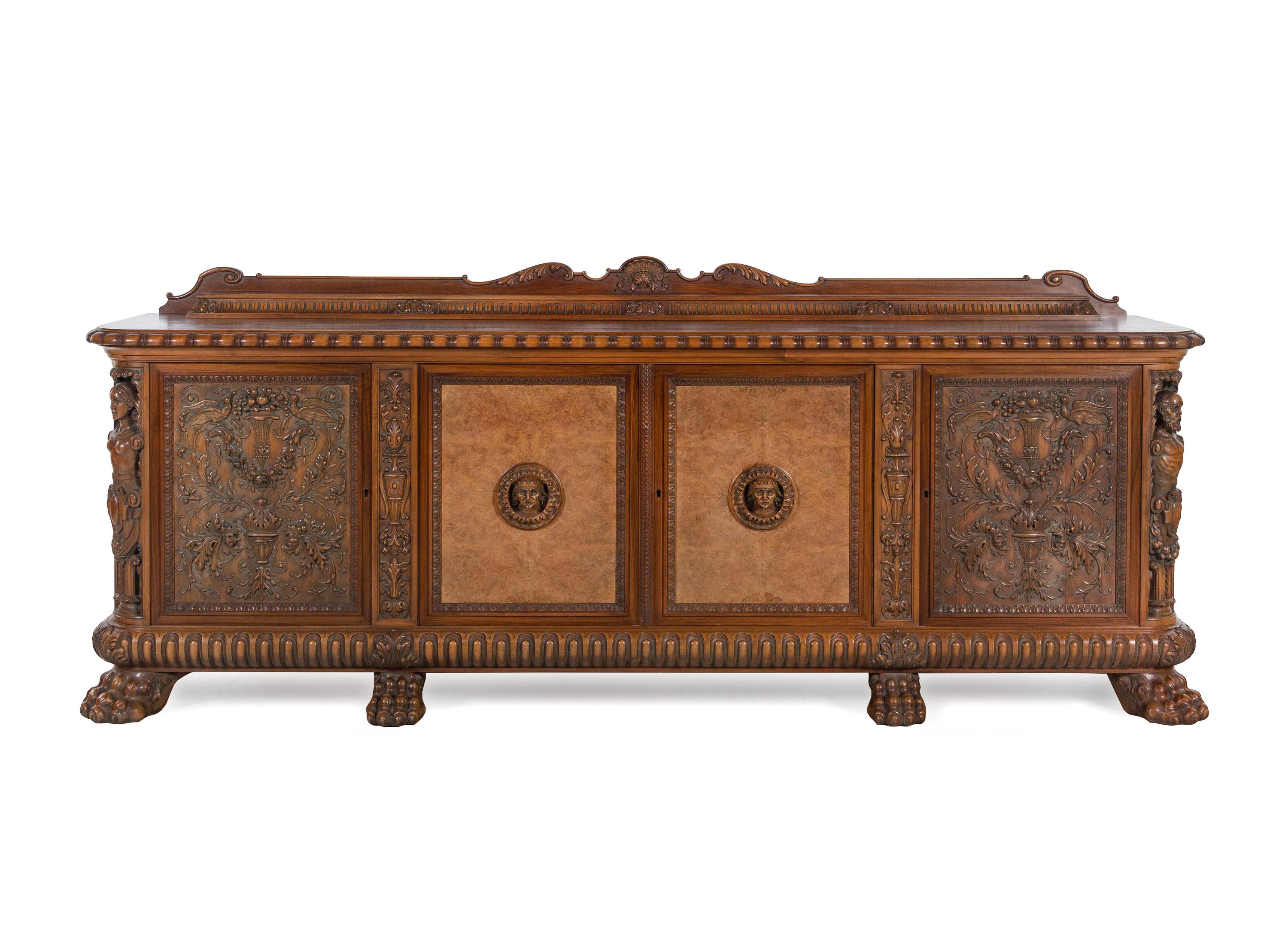 A Renaissance Style Walnut Sideboard