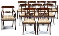 Set of ten Classical carved mahogany chairs philadelphia, pa, circa 1820