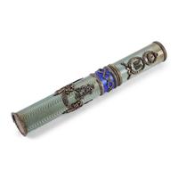 A Diamond and Hardstone-Mounted Silver-Gilt and Guilloché Enamel Cigar Case
