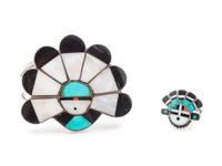 Zuni Sunface Cuff and Ring