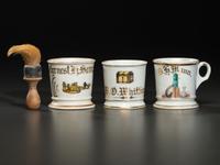Three Porcelain Occupational Shaving Mugs