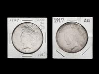 Two 1927 Peace $1 Coins