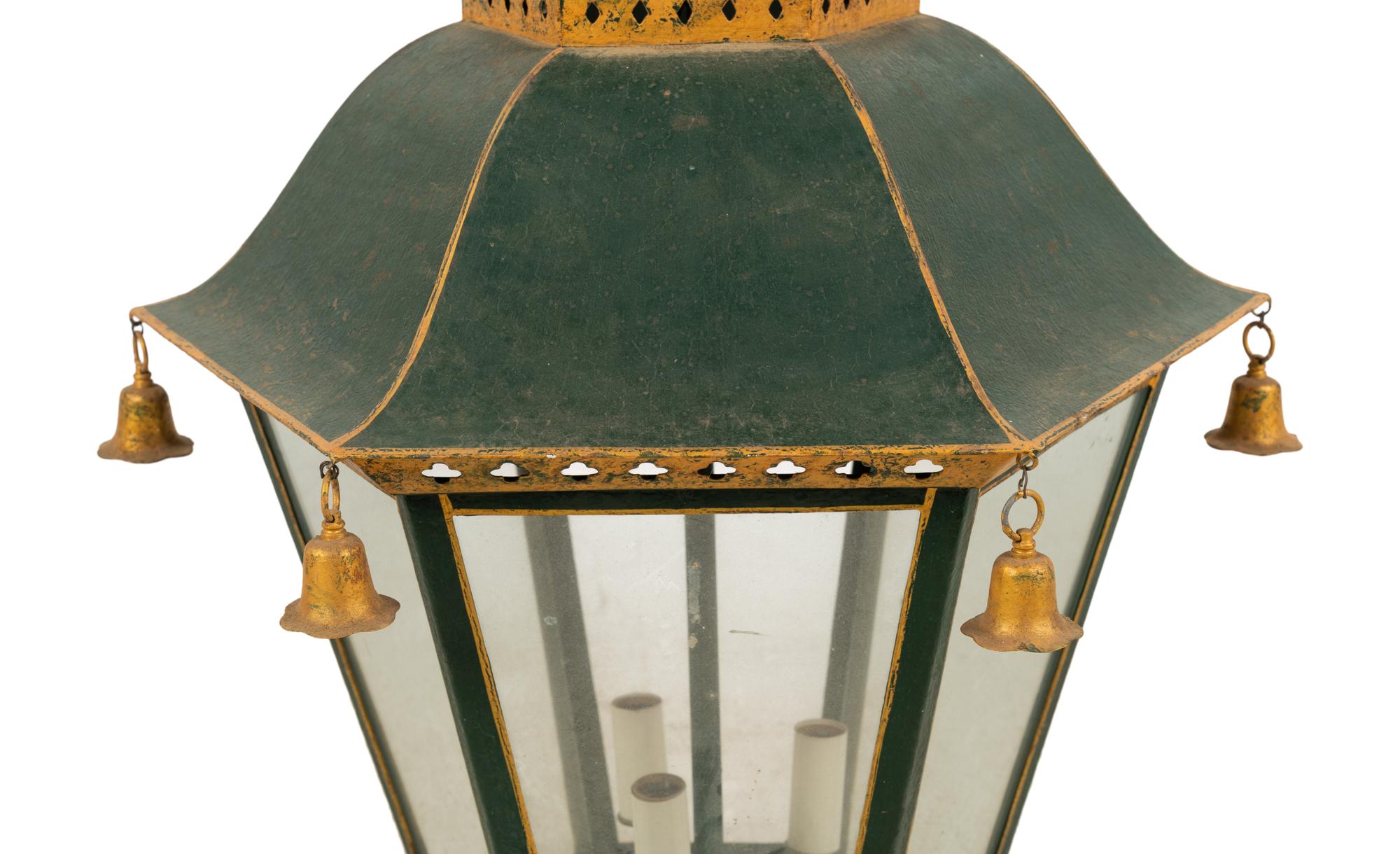 A Parcel Gilt Tôle Hall Lantern