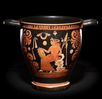 A Large Apulian Red-Figured Skyphos with Eros