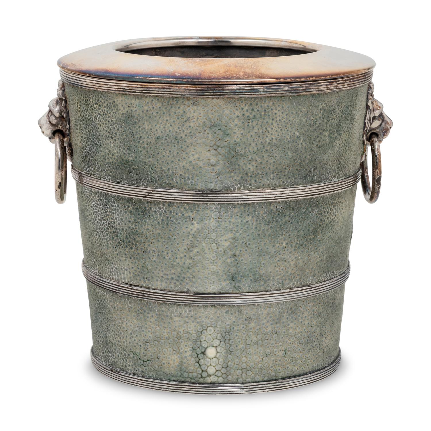 A Silver-Plate and Shagreen Wine Cooler
