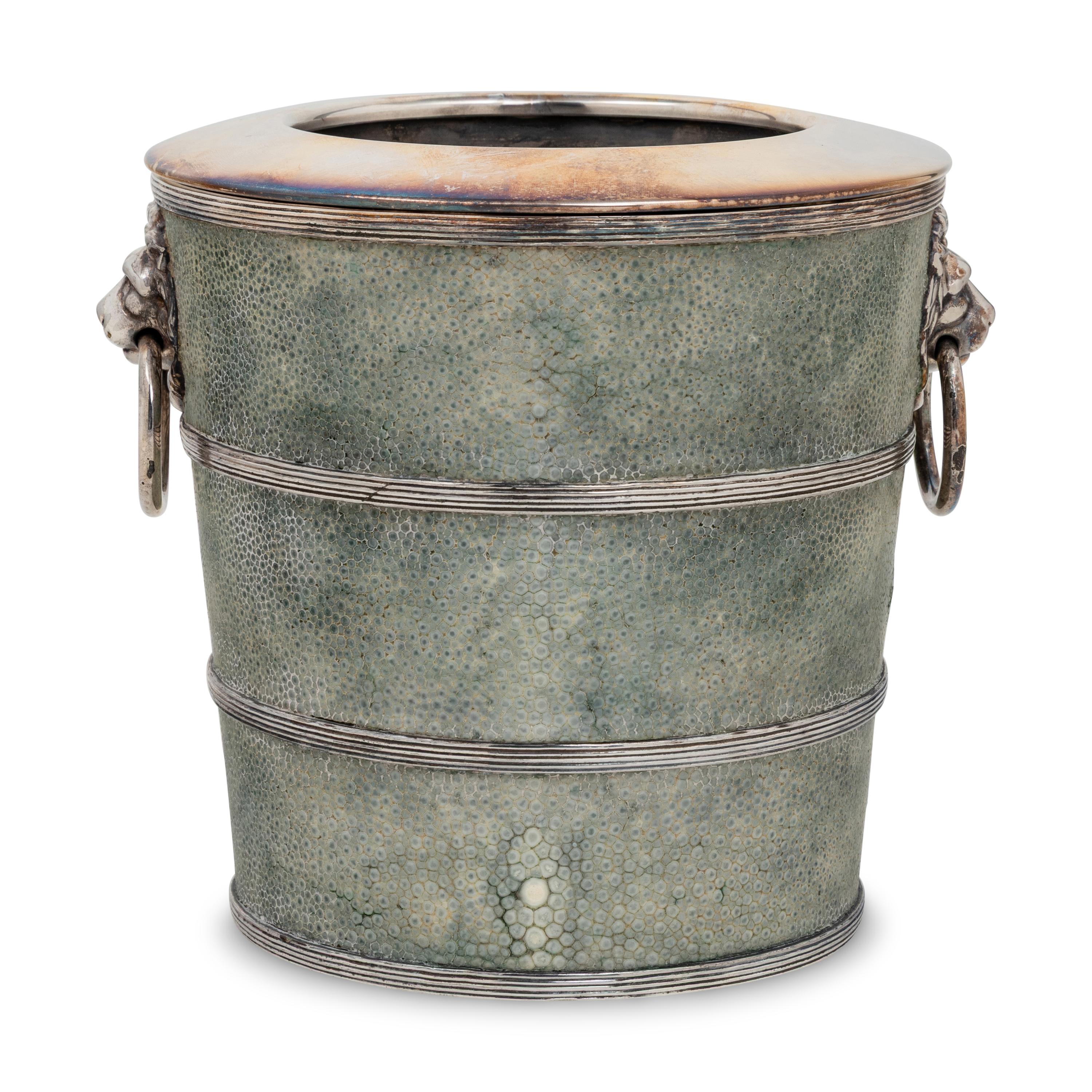 A Silver-Plate and Shagreen Wine Cooler