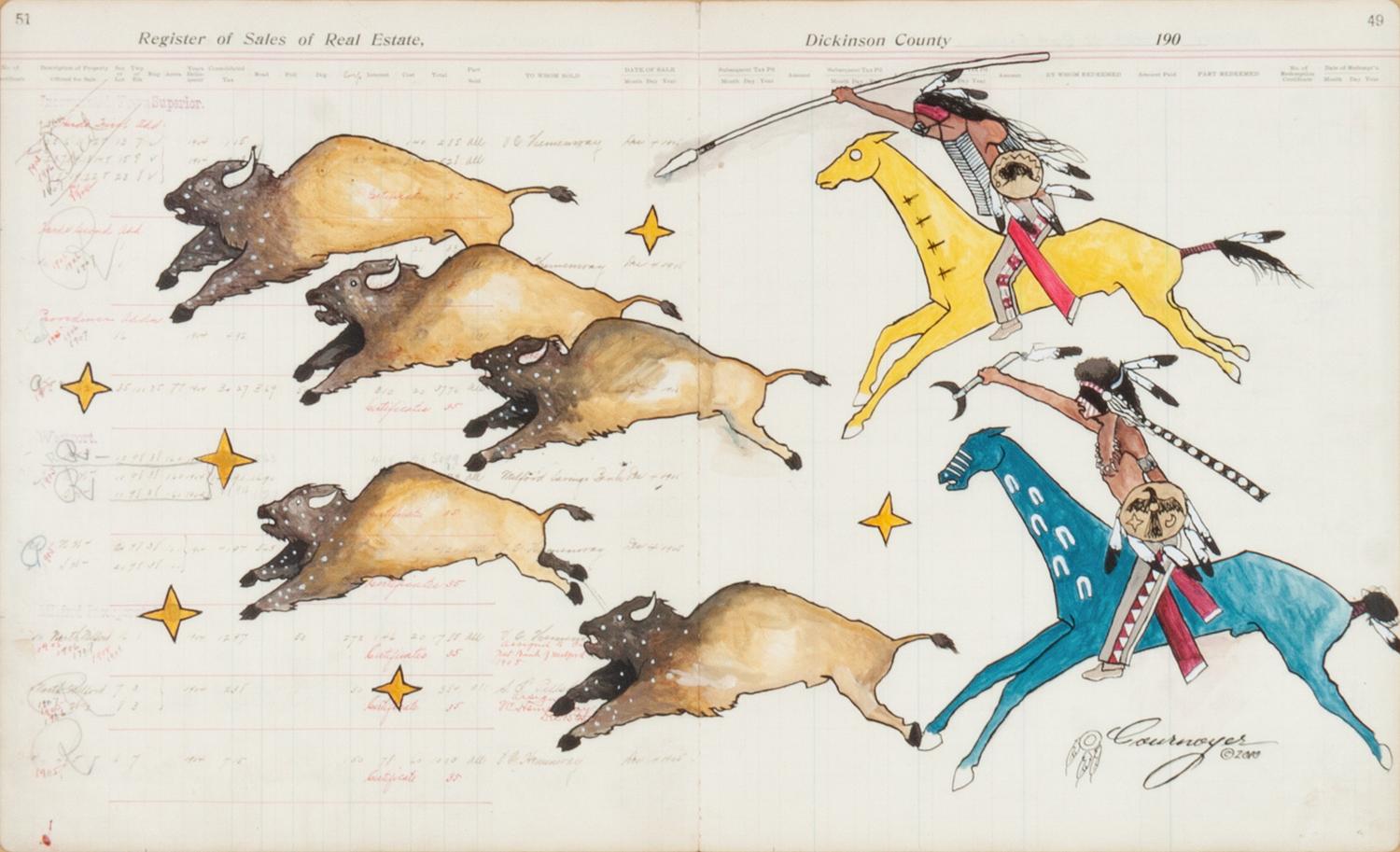 Group of two ledger drawings