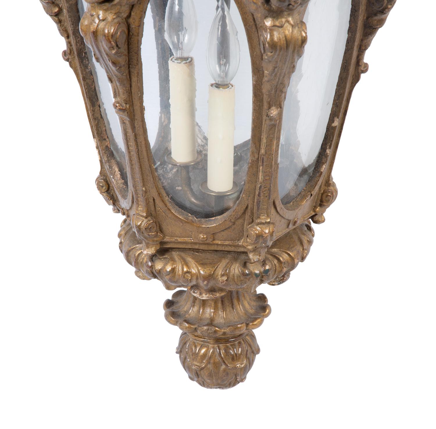An Italian Baroque Style Giltwood Lantern — 19th Century