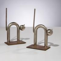 Walter Von Nessen (American, 1889–1943) — Cat Bookends, model 17042, c. 1930 for Chase Brass & Copper Co. New York