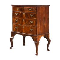 A George I Walnut Chest on Stand