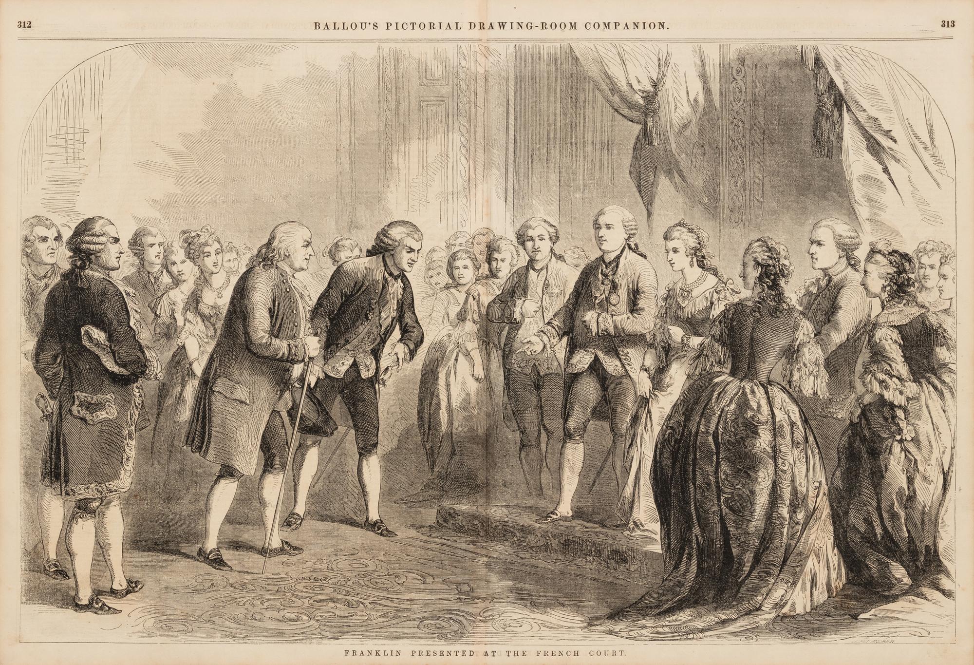[FRANKLIN, Benjamin (1706-1790.] ANDREW, John, engraver. Franklin Presented at the French Court.