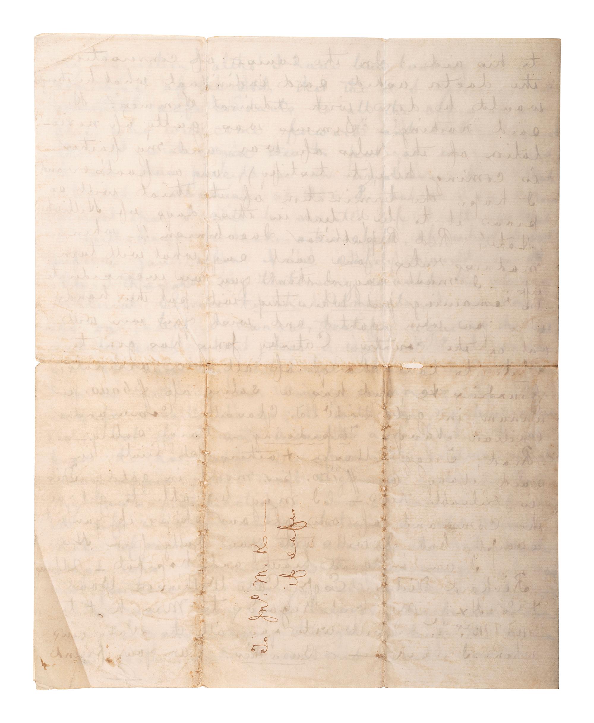 [CIVIL WAR - NAVY]. A group of 2 letters relating to the Kearsarge and Alabama , comprising:
