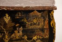 A Louis XV Gilt Bronze Mounted Lacquered Marble-Top Commode