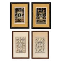 A Set of Four Framed Engravings of Neoclassical Designs