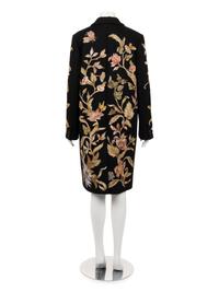 Christian Dior Wool Coat with Floral Appliqué and Embroidery, Fall 2018