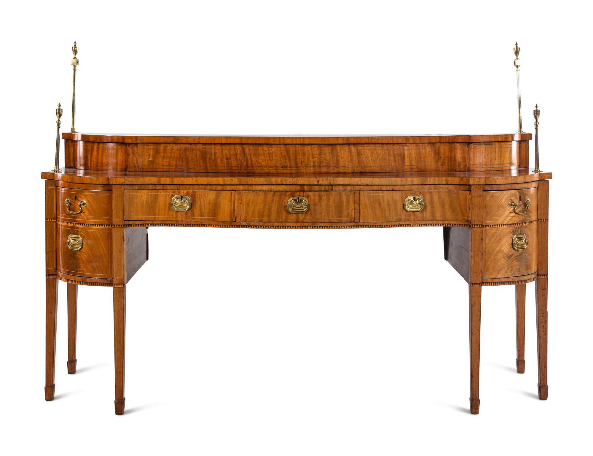 A Federal Sawtooth Ebony-Banded Birch Sideboard