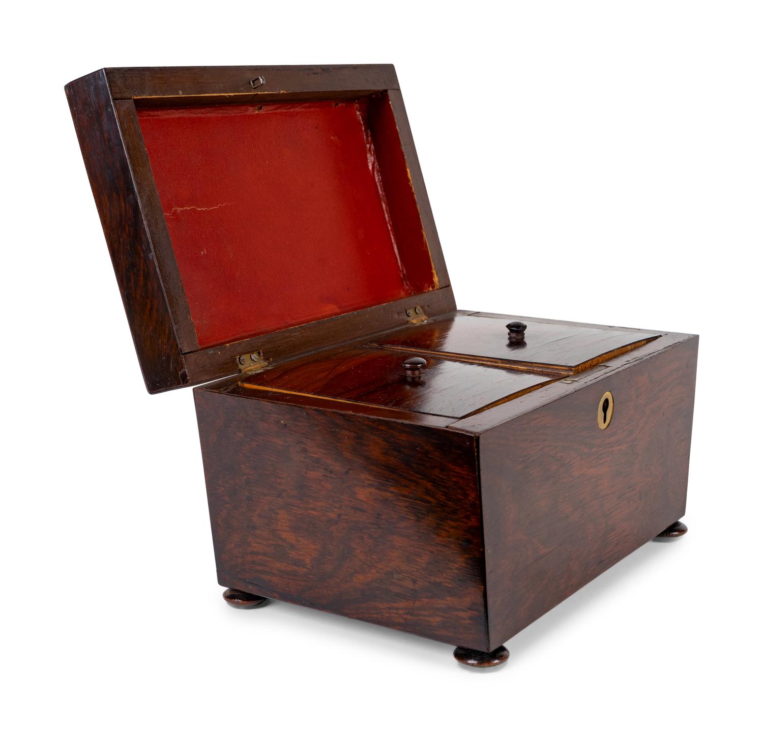 A Regency Mahogany Casket- form Tea Caddy — EARLY 19TH CENTURY