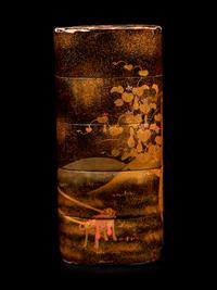 A Gold and Black Lacquer Four-Case Inro