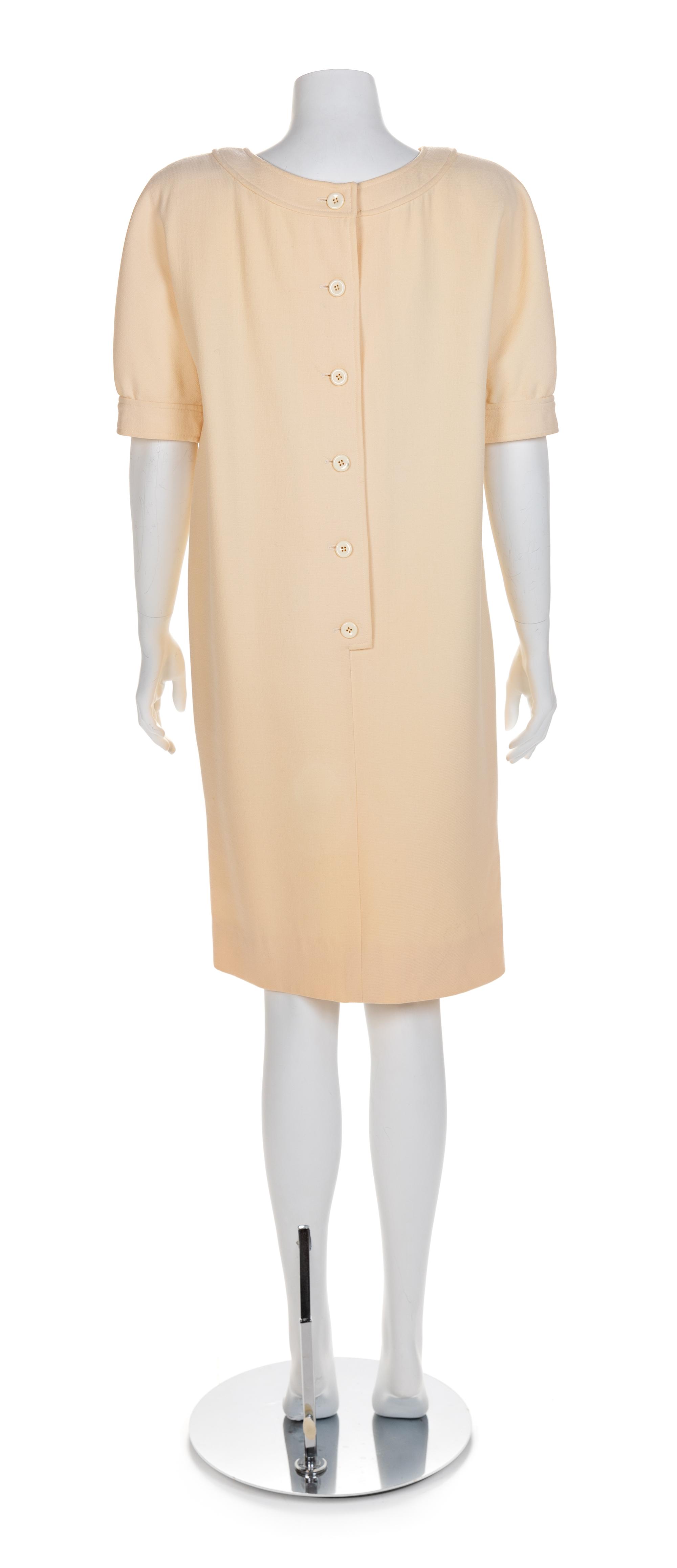 Oscar de la Renta Cream Day Dress, 1980s