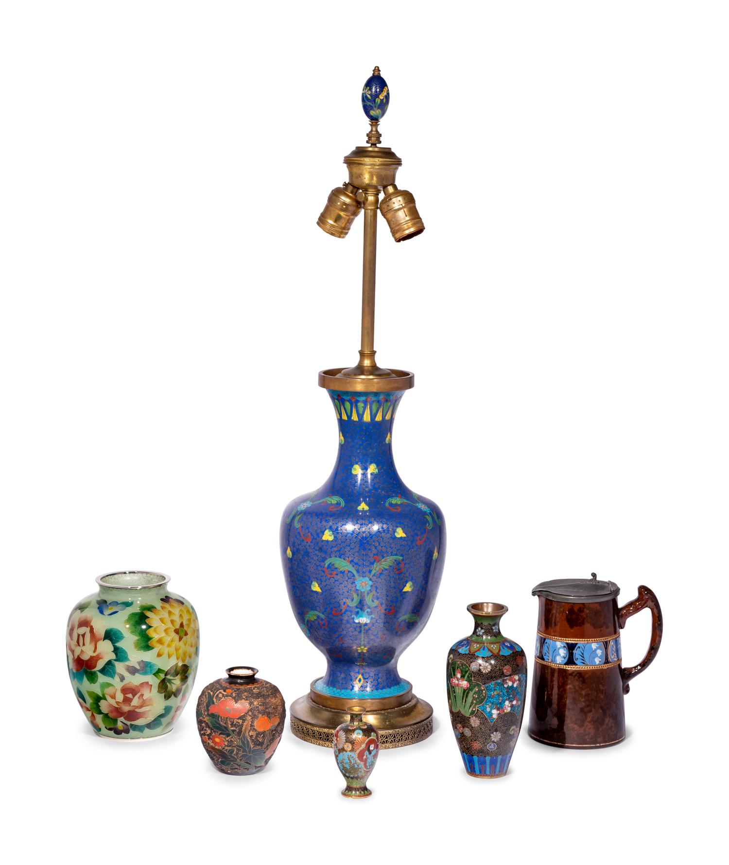 Six Japanese Cloisonné Enameled Articles