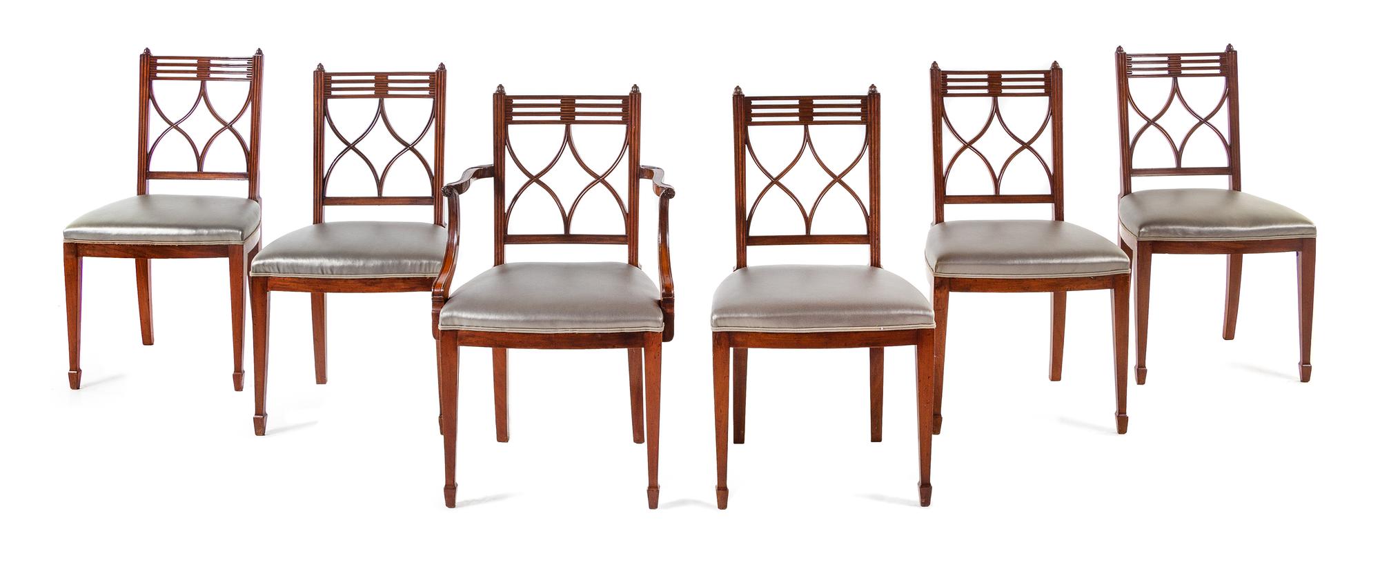 A Set of Six Federal Mahogany Dining Chairs