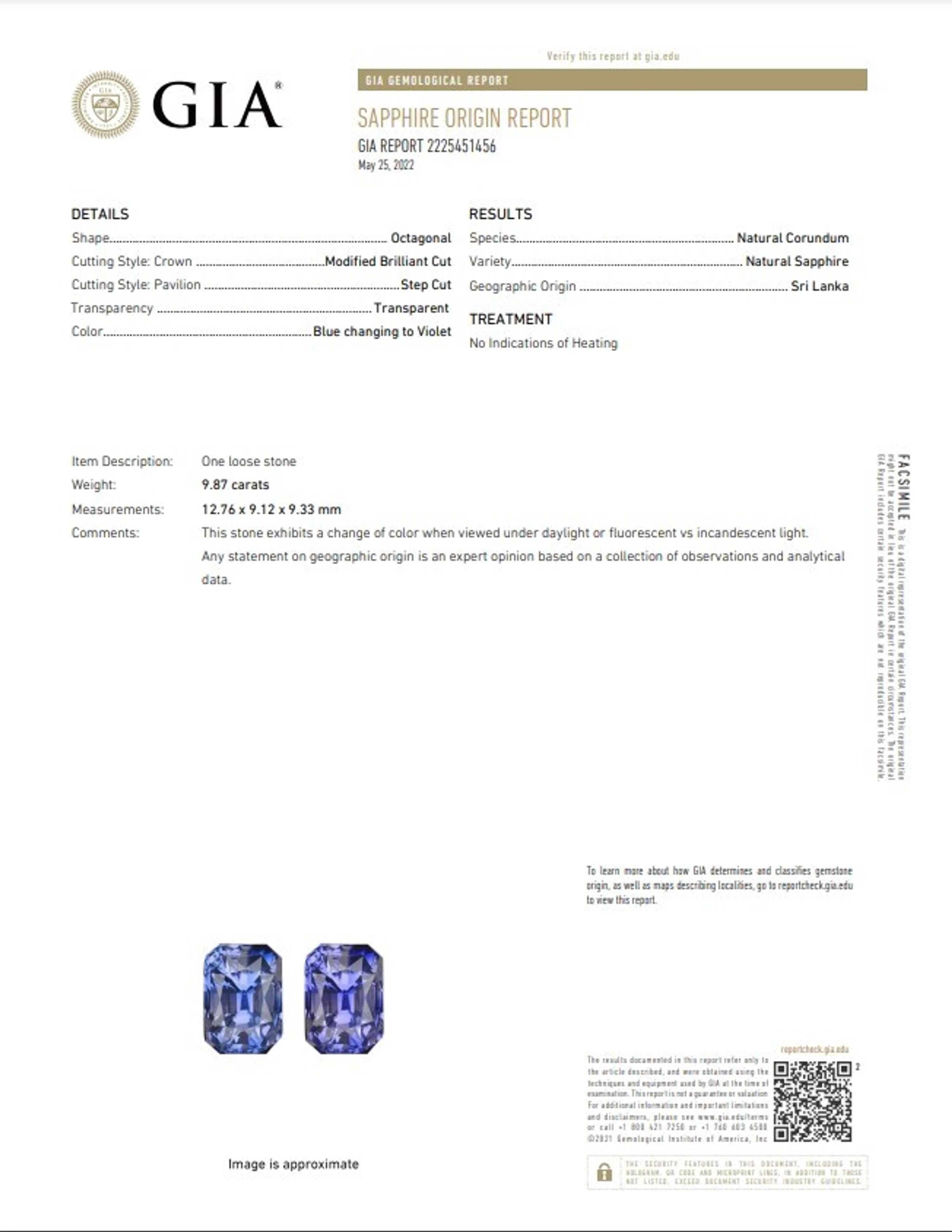 COLOR CHANGE SAPPHIRE AND DIAMOND RING