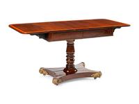 A Regency Gilt Bronze Mounted Satinwood-Banded Mahogany Sofa Table